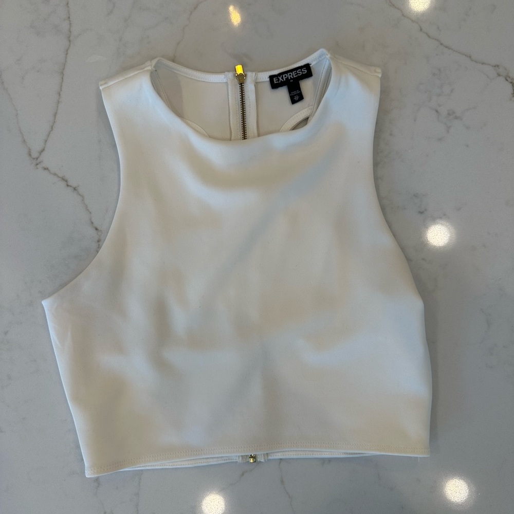 Express cropped high neck top